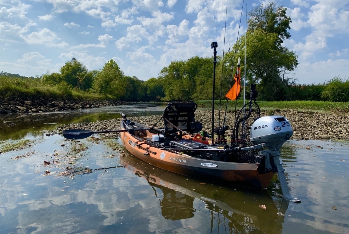 Steven Johnson Frontier Honda Outboard Scaled E | Fishing Kayaks | Canoe Fishing | Nucanoe